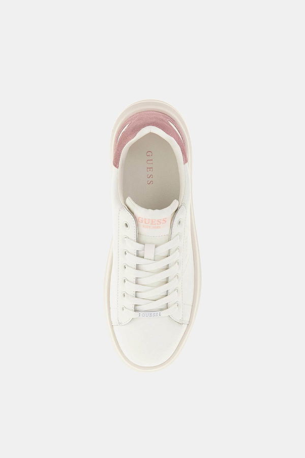 Guess Elbina Hakiki Deri Kadın Sneaker BEYAZPEMBE