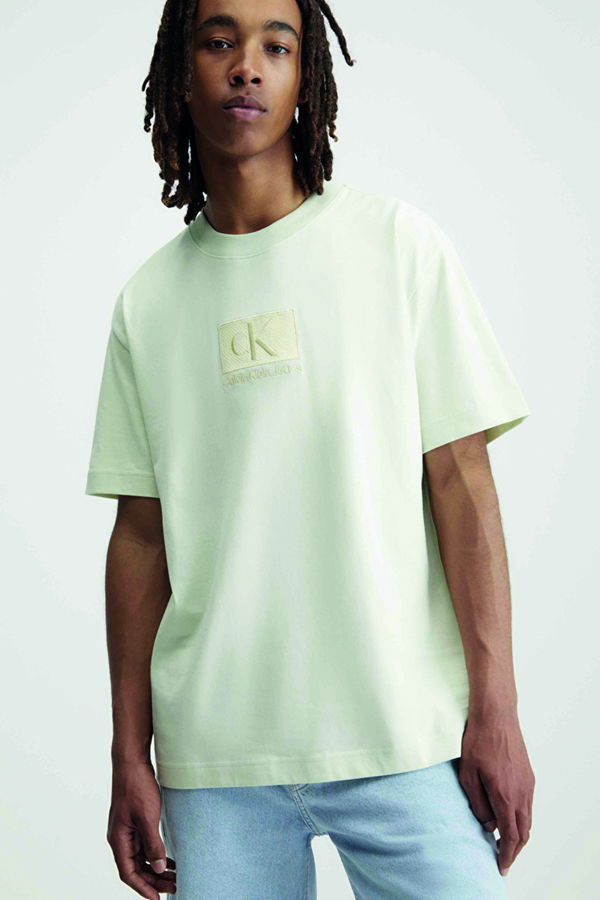 Calvin Klein Baskılı Erkek T-shirt KREM