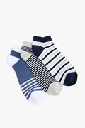 Koton Erkek Çizgili Pamuklu 3lü Patik Çorap Seti Çok Renkli