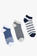 Koton Erkek Çizgili Pamuklu 3lü Patik Çorap Seti Çok Renkli