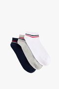 Koton Erkek Çizgili Pamuklu 3lü Patik Çorap Seti Çok Renkli