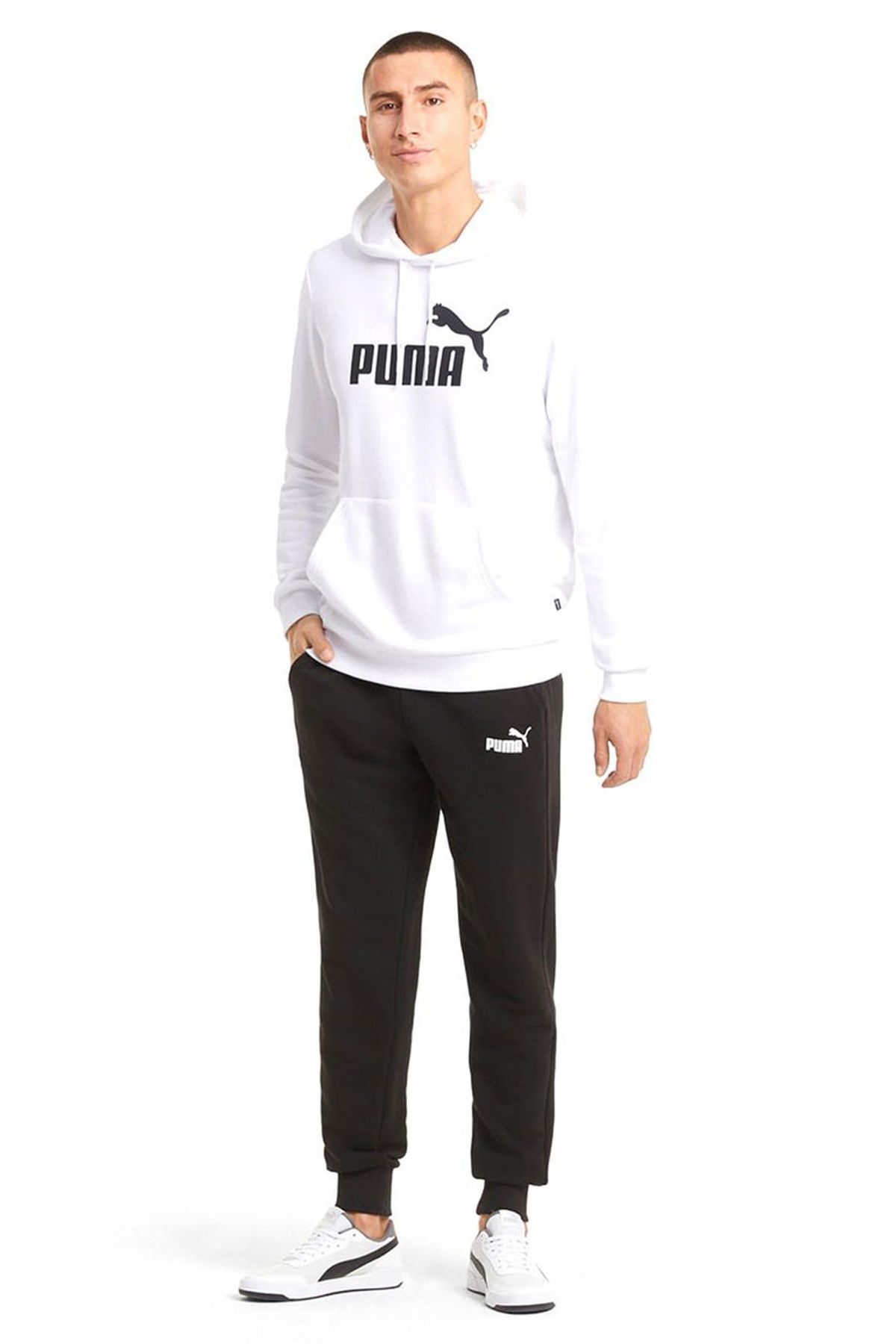 Puma Baskılı Sweat Beyaz