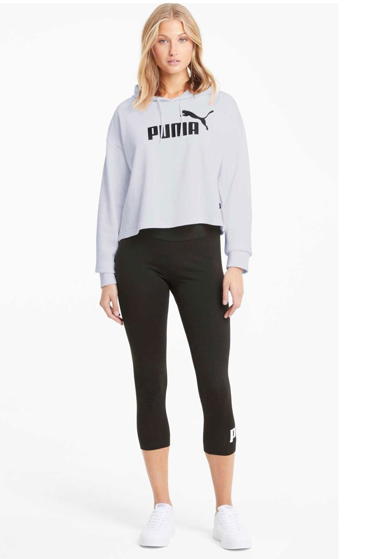 Puma Kapüşonlu Kadın Sweat Beyaz