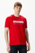 Tommy Hilfiger Bisiklet Yaka T-shirt KIRMIZI