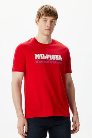 Tommy Hilfiger Bisiklet Yaka T-shirt KIRMIZI Tommy Hilfiger Bisiklet Yaka T-shirt KIRMIZI