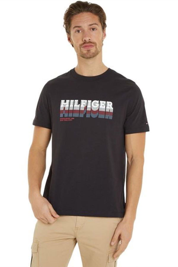 Tommy Hilfiger Bisiklet Yaka Erkek T-shirt LACİVERT