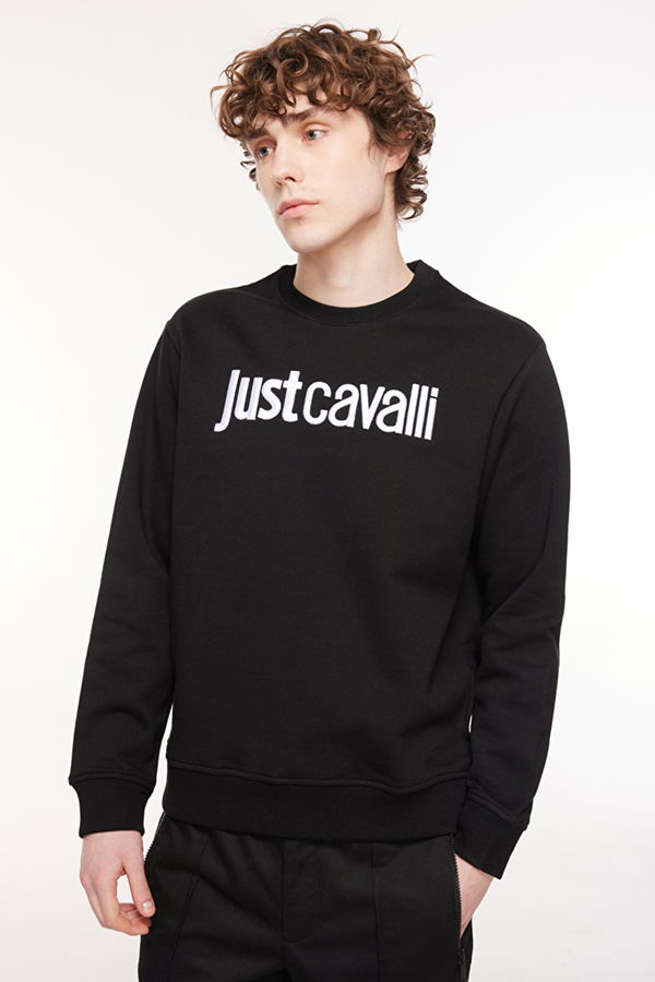 Just Cavalli Baskılı Erkek Sweat SİYAH