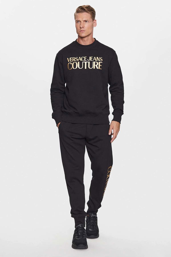 Versace Logo Baskılı Erkek Sweat SIYAH-GOLD