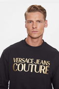 Versace Logo Baskılı Erkek Sweat SIYAH-GOLD