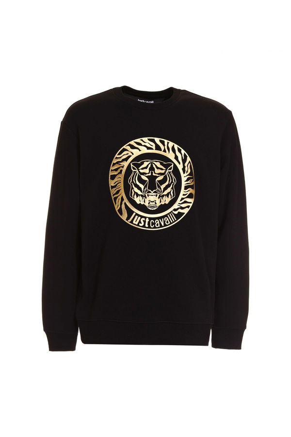 Just Cavalli Bisiklet Yaka Erkek Sweat SIYAH-GOLD