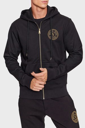 Versace Ön Fermuarlı Sweat SIYAH-GOLD Versace Ön Fermuarlı Sweat SIYAH-GOLD
