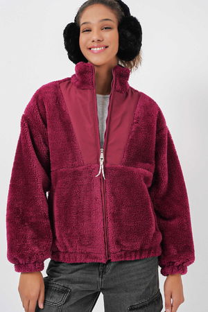 Gabria Fermuarlı Peluş Mont BORDO Gabria Fermuarlı Peluş Mont BORDO