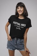 Gabria Festival Vibes Yazı Baskılı T-shirt