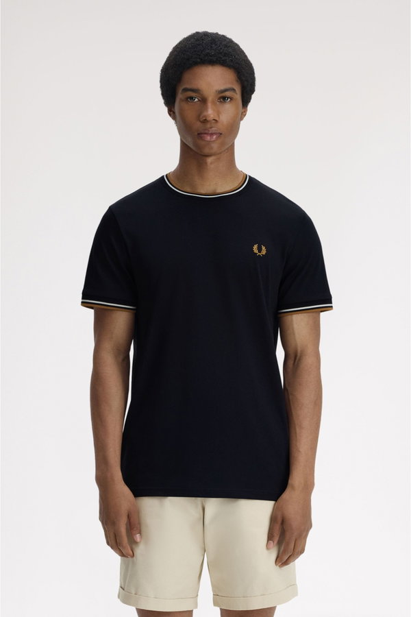 Fred Perry Erkek Bisiklet Yaka T-shirt SIYAH