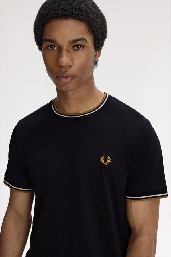 Fred Perry Erkek Bisiklet Yaka T-shirt SIYAH