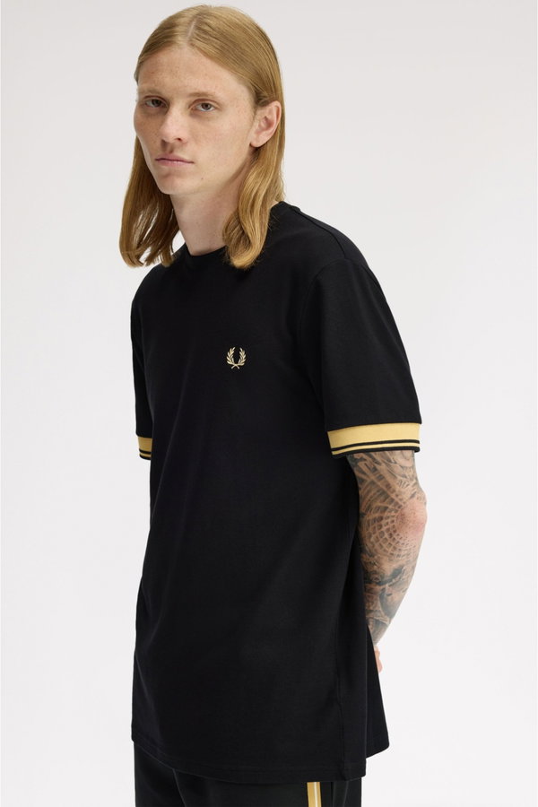 Fred Perry Erkek Bisiklet Yaka T-shirt SIYAH