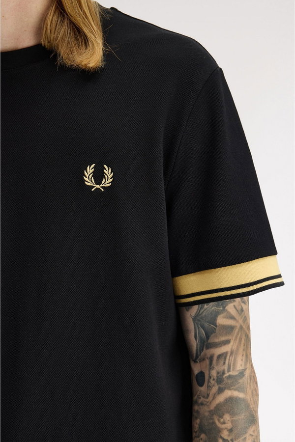 Fred Perry Erkek Bisiklet Yaka T-shirt SIYAH