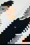 Fred Perry Erkek Bisiklet Yaka T-shirt SIYAH