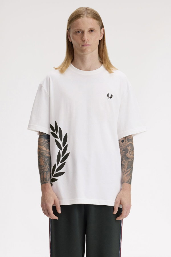 Fred Perry Erkek Bisiklet Yaka T-shirt Beyaz