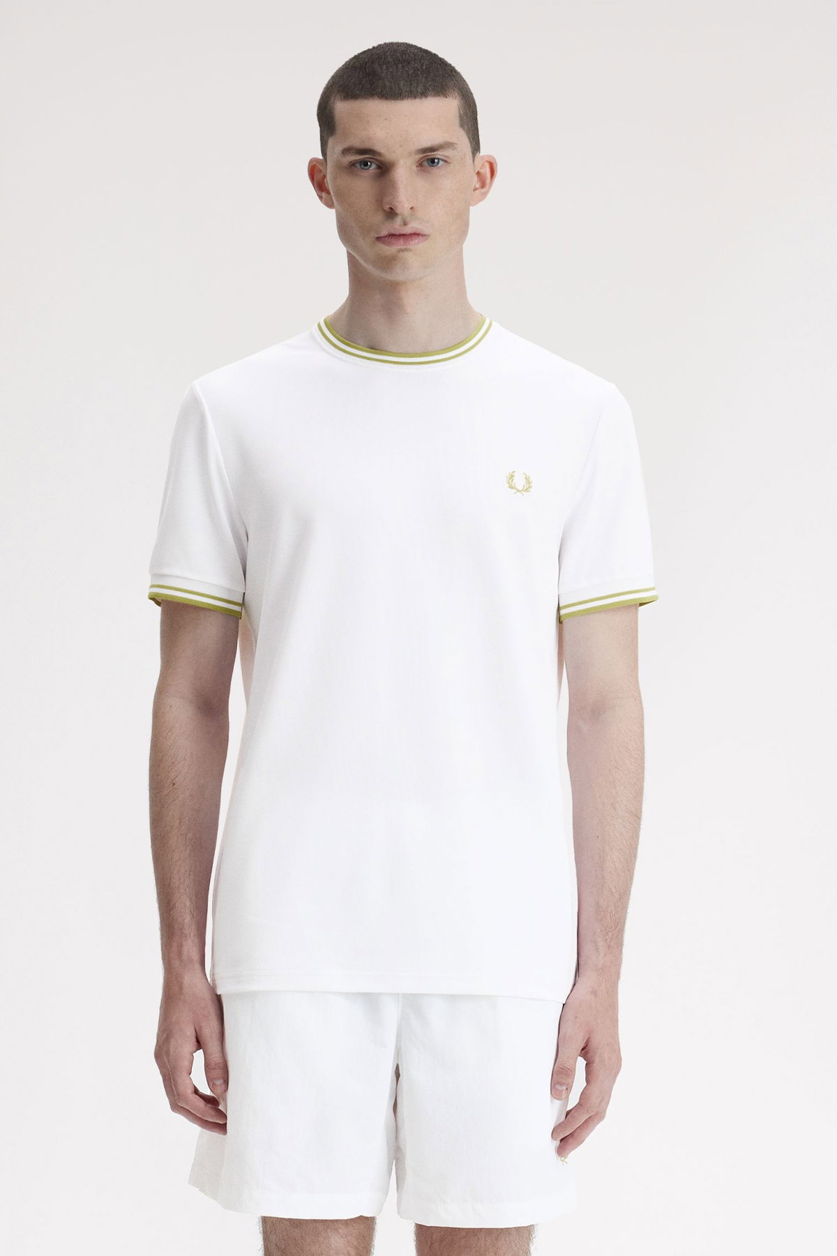 Fred Perry Erkek Bisiklet Yaka T-shirt Beyaz