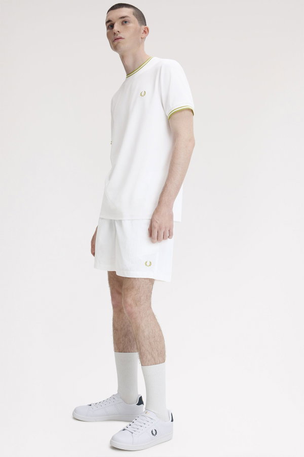 Fred Perry Erkek Bisiklet Yaka T-shirt Beyaz