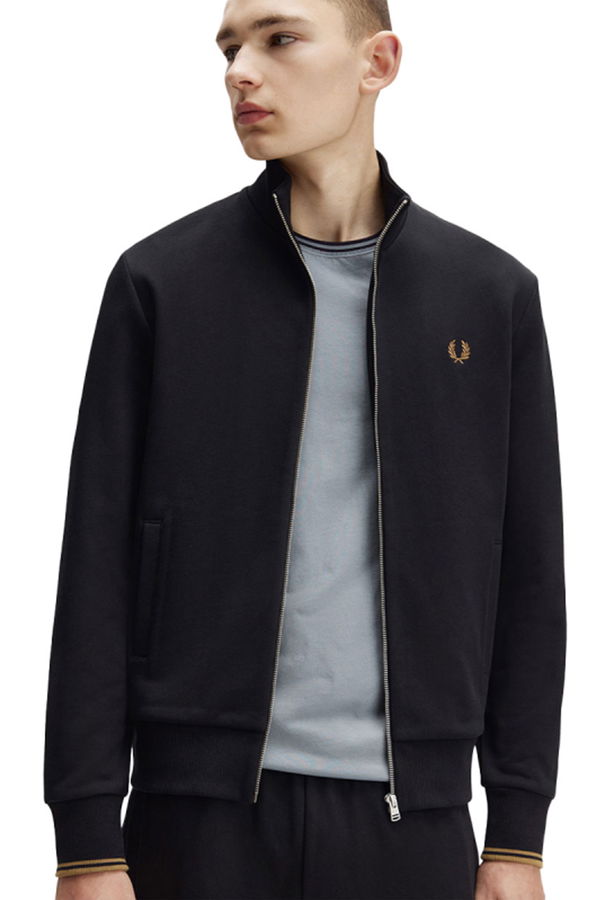 Fred Perry Erkek Fermuarlı Sweatshirt SIYAH