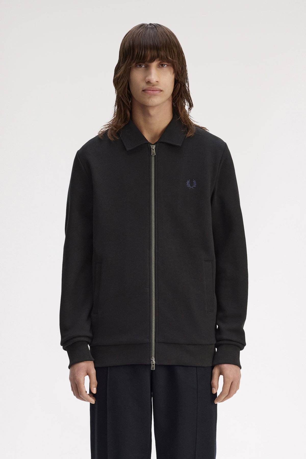 Fred Perry Erkek Fermuarlı Sweatshirt SIYAH
