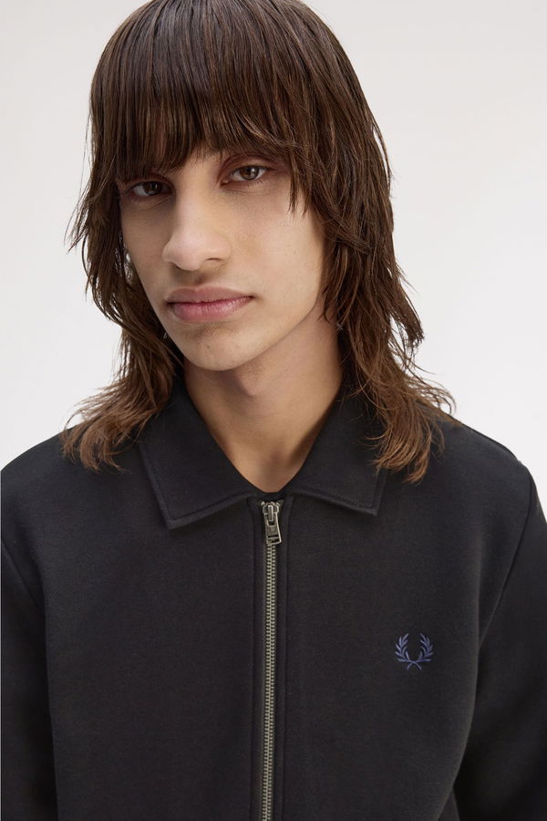 Fred Perry Erkek Fermuarlı Sweatshirt SIYAH