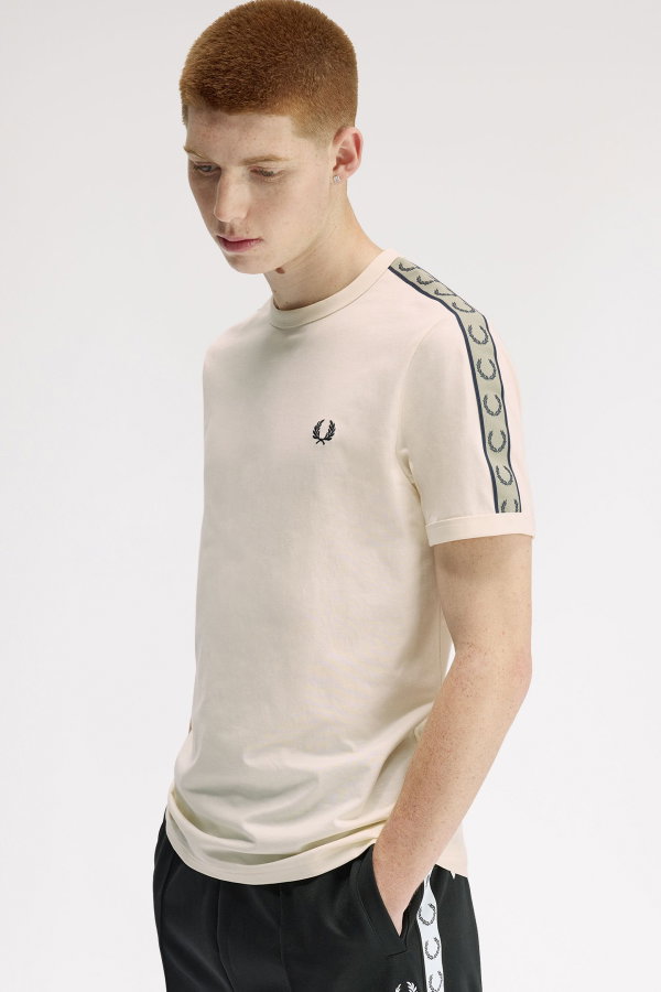 Fred Perry Erkek Bisiklet Yaka T-shirt KREM