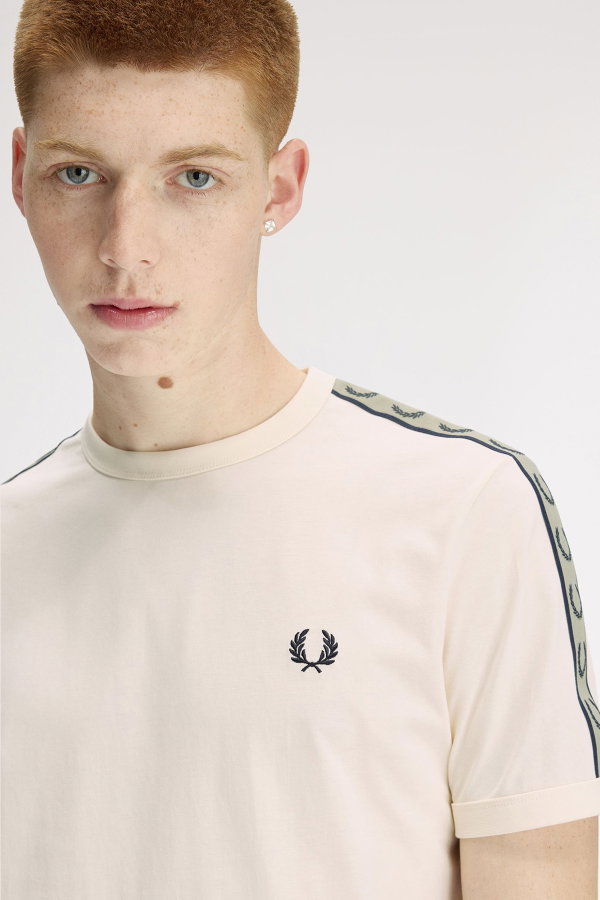 Fred Perry Erkek Bisiklet Yaka T-shirt KREM
