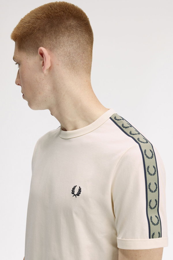 Fred Perry Erkek Bisiklet Yaka T-shirt KREM