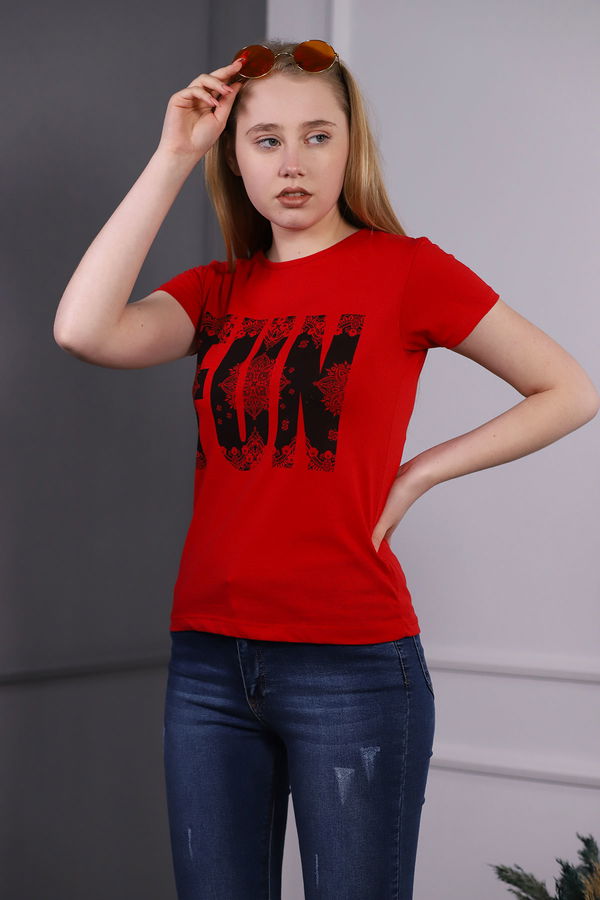 Fun Baskılı T-shirt Kırmızı Fun Baskılı T-shirt Kırmızı