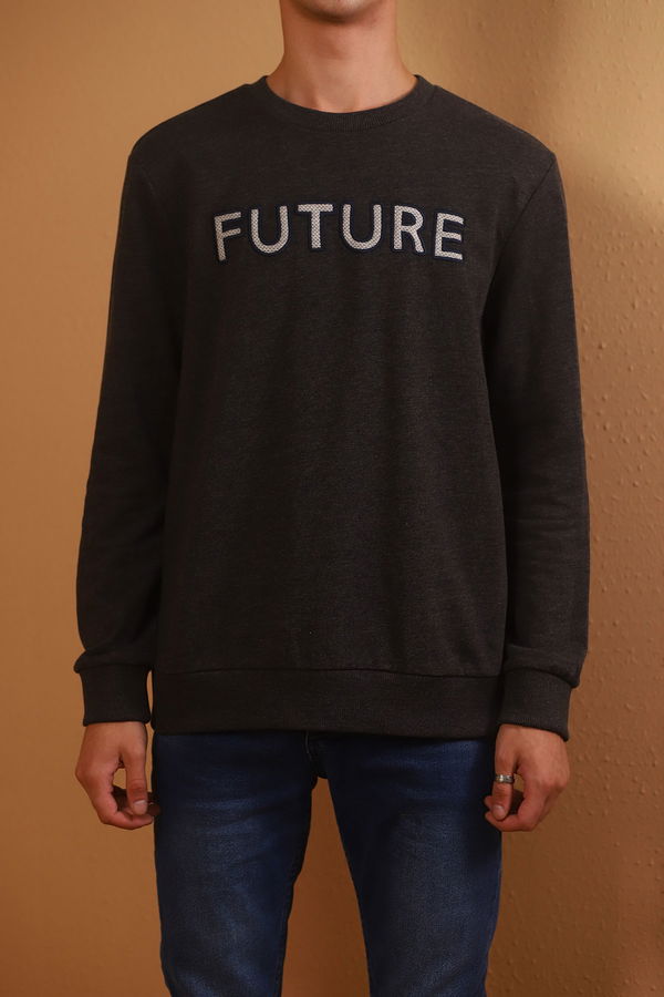 FUTURE SWEATSHIRT koyu gri melanj STD