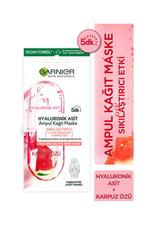Garnier Hyaluronik Asit Sıkılaştırıcı Ampul Kağıt Yüz Maskesi STD Garnier Hyaluronik Asit Sıkılaştırıcı Ampul Kağıt Yüz Maskesi STD