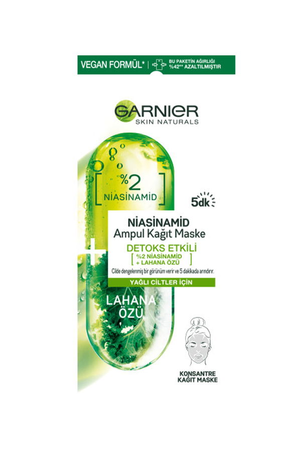 Garnier Niasinamid Detoks Etkili Ampul Kağıt Yüz Maskesi STD