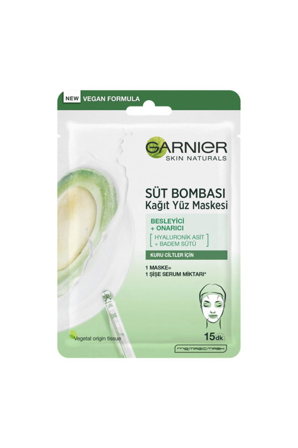 Garnier Süt Bombası Besleyici Kağıt Yüz Maskesi Badem Sütü STD