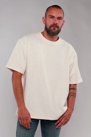 Gabria Bisiklet Yaka Erkek T-shirt EKRU Gabria Bisiklet Yaka Erkek T-shirt EKRU