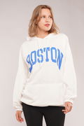 Gabria Boston Baskılı Sweat Beyaz