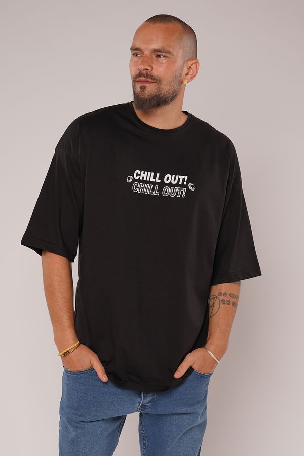 Gabria Chill Out Baskılı T-shirt SIYAH