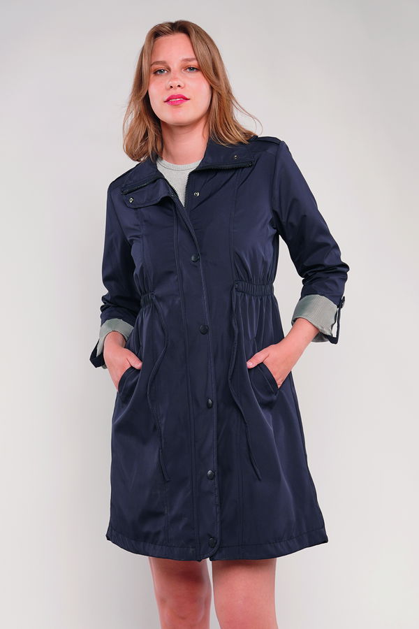 Gabria Kol Katlamalı Trenchcoat LACİVERT