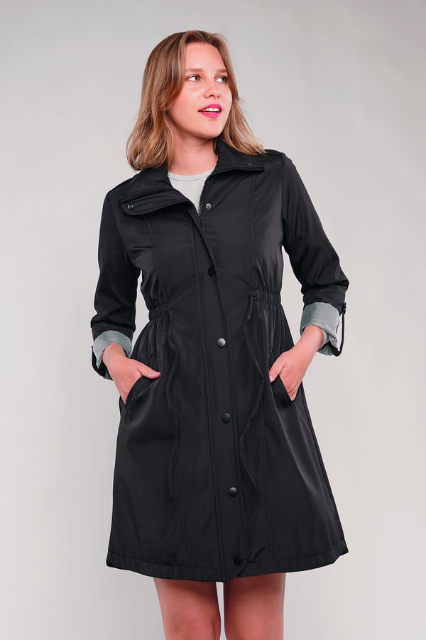 Gabria Kol Katlamalı Trenchcoat SIYAH