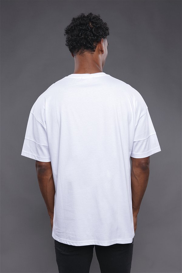 Gabria Parçalı T-shirt Beyaz