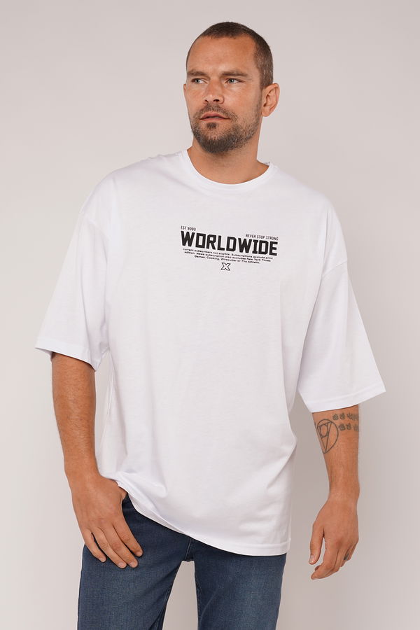 Gabria Worldwide Baskılı T-shirt Beyaz