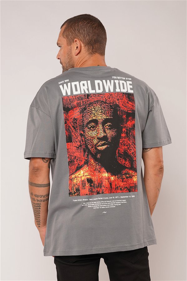 Gabria Worldwide Baskılı T-shirt K.GRI