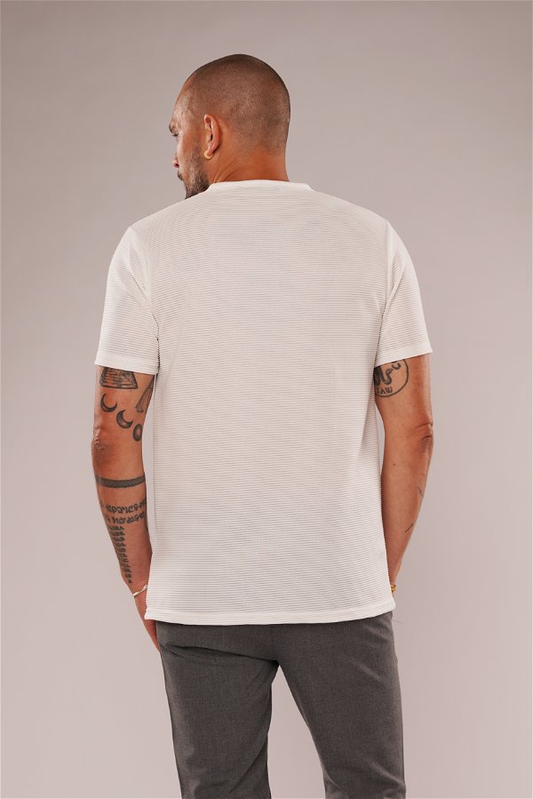 Gabria Yarım Düğmeli T-shirt Beyaz