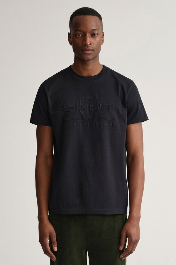Gant Bisiklet Yaka Erkek T-shirt SIYAH