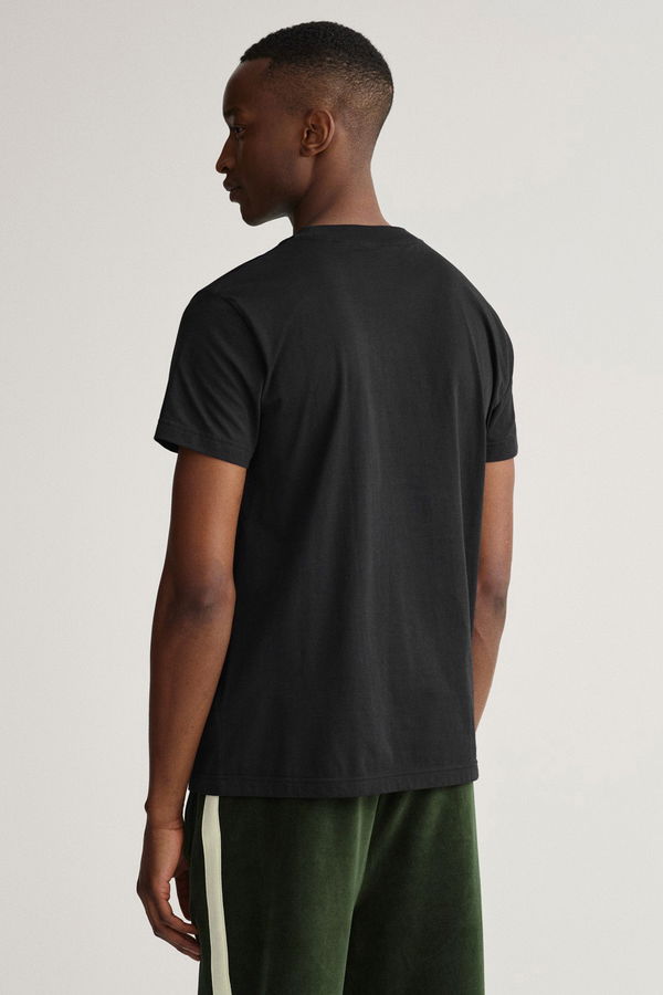 Gant Bisiklet Yaka Erkek T-shirt SIYAH