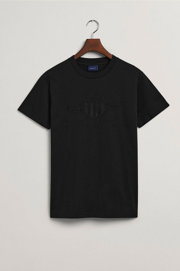 Gant Bisiklet Yaka Erkek T-shirt SIYAH