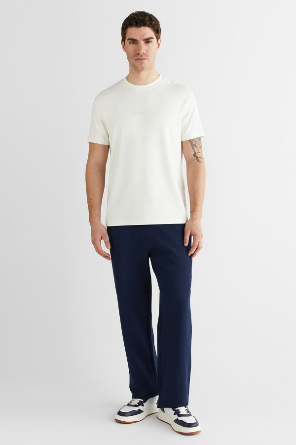 Gant Erkek Bisiklet Yaka T-shirt BEYAZ