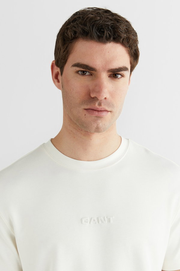 Gant Erkek Bisiklet Yaka T-shirt BEYAZ